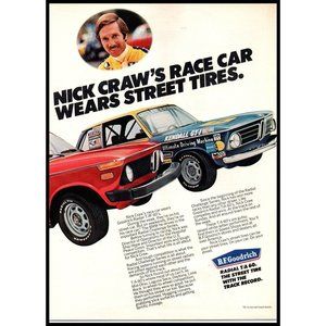 1976 BF Goodrich Radial T/A Tire Vintage Print Ad BMW Nick Craw Wall Art Photo